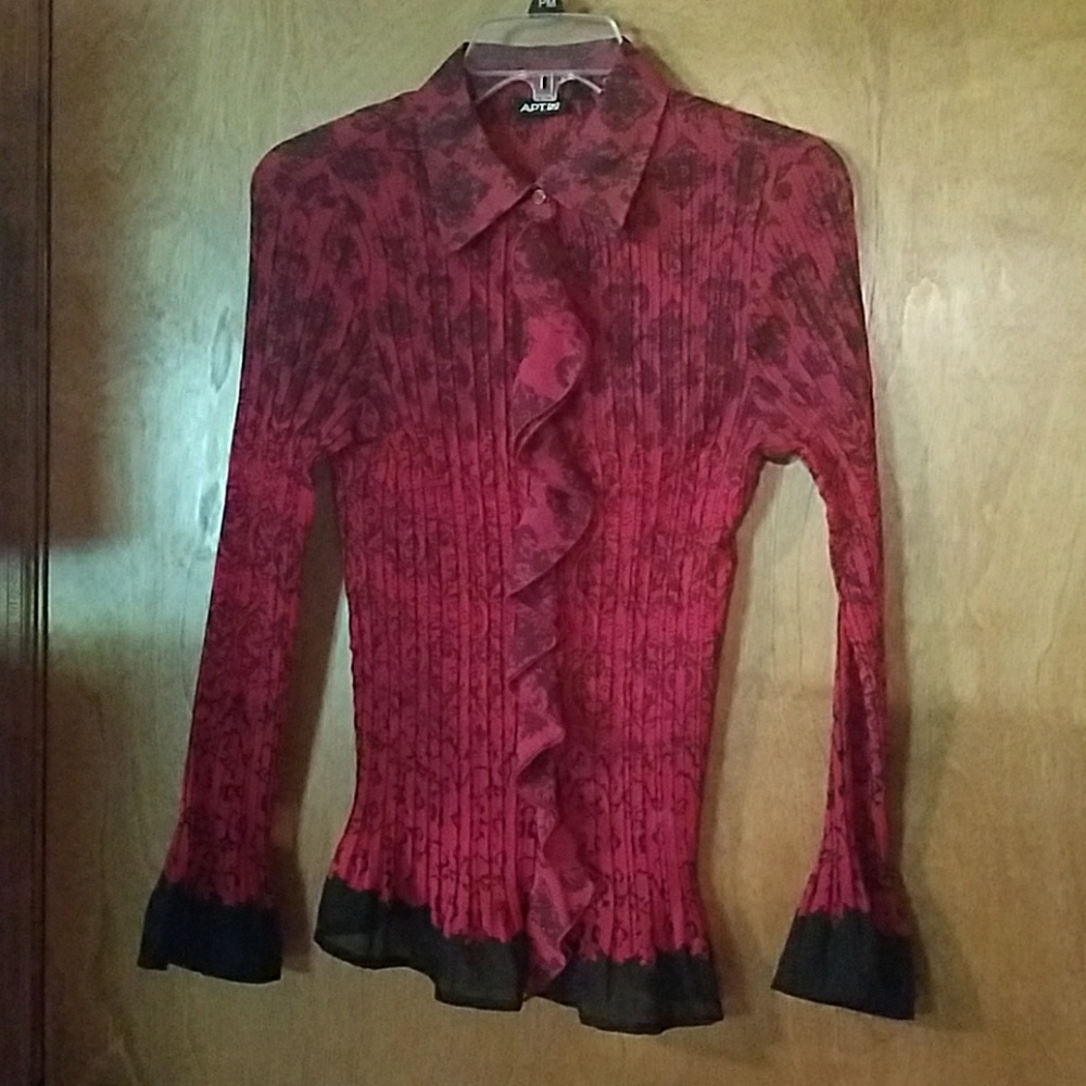 Red and Black Blouse